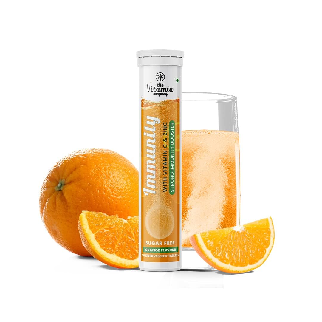 Immunity Booster Tablets 1000mg | Vitamin C & Zinc Effervescent Orange | Strong Immune Support