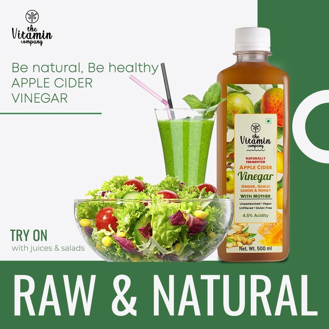 The Vitamin Company - Detox Apple Cider Vinegar Blend β 500ml | With Mother | Weight Loss & Immunity Support