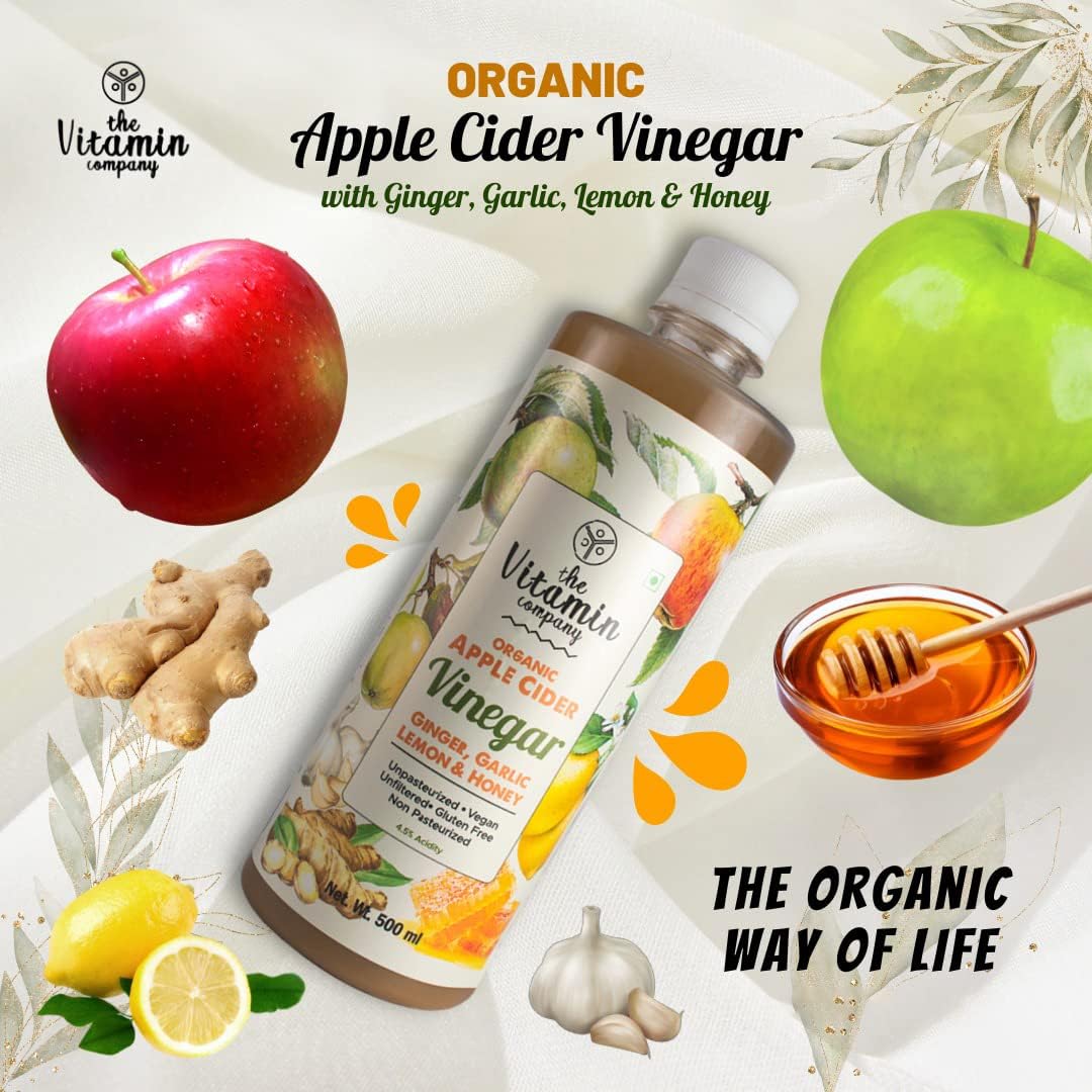 The Vitamin Company - Detox Apple Cider Vinegar Blend β 500ml | With Mother | Weight Loss & Immunity Support