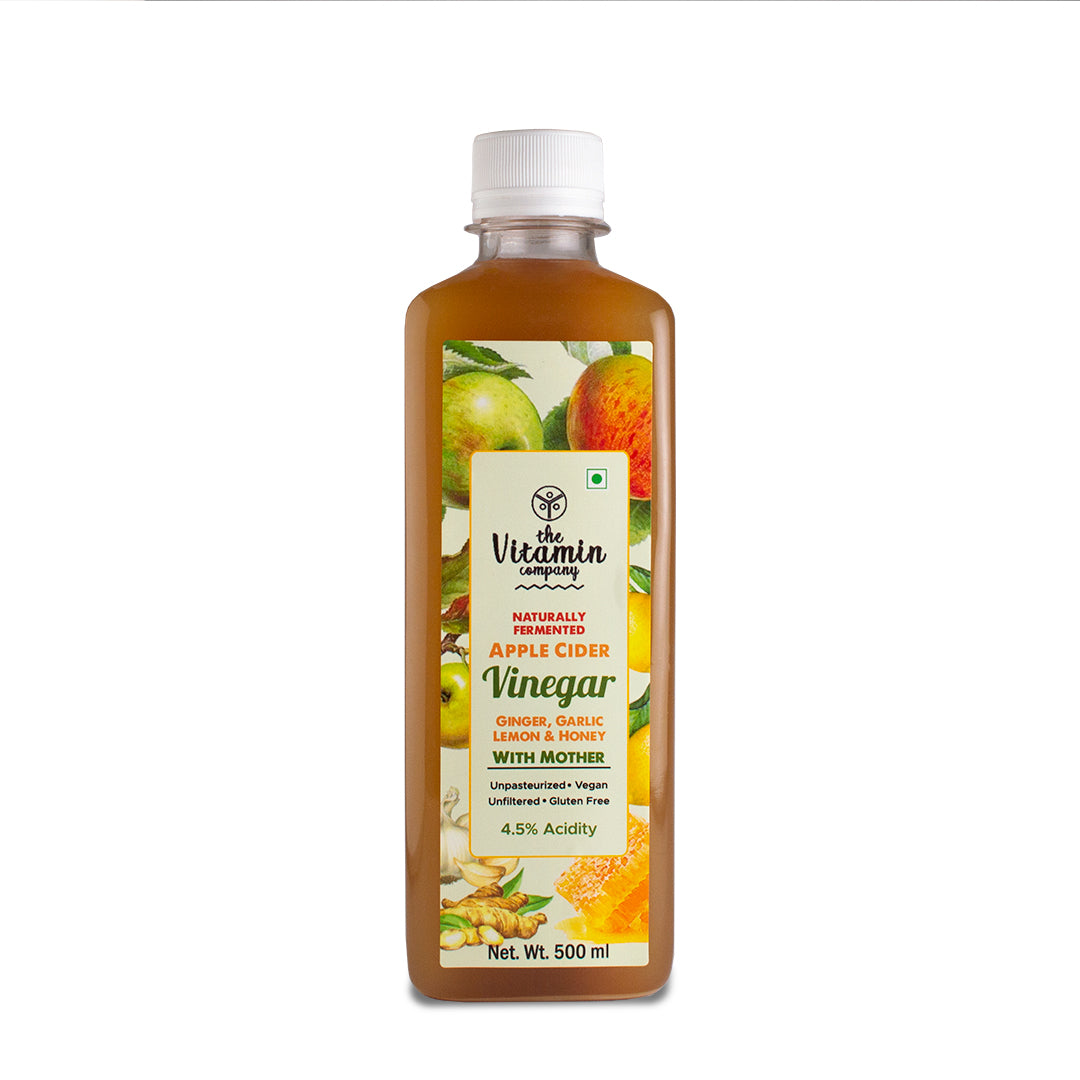 Apple Cider Vinegar - with Mother and (with Ginger Garlic Lemon & Honey) Natural Apple Cider Vinegar – Supports Digestion, Detox & Weight Management, Skin & Hair – Raw, Organic & Unfiltered