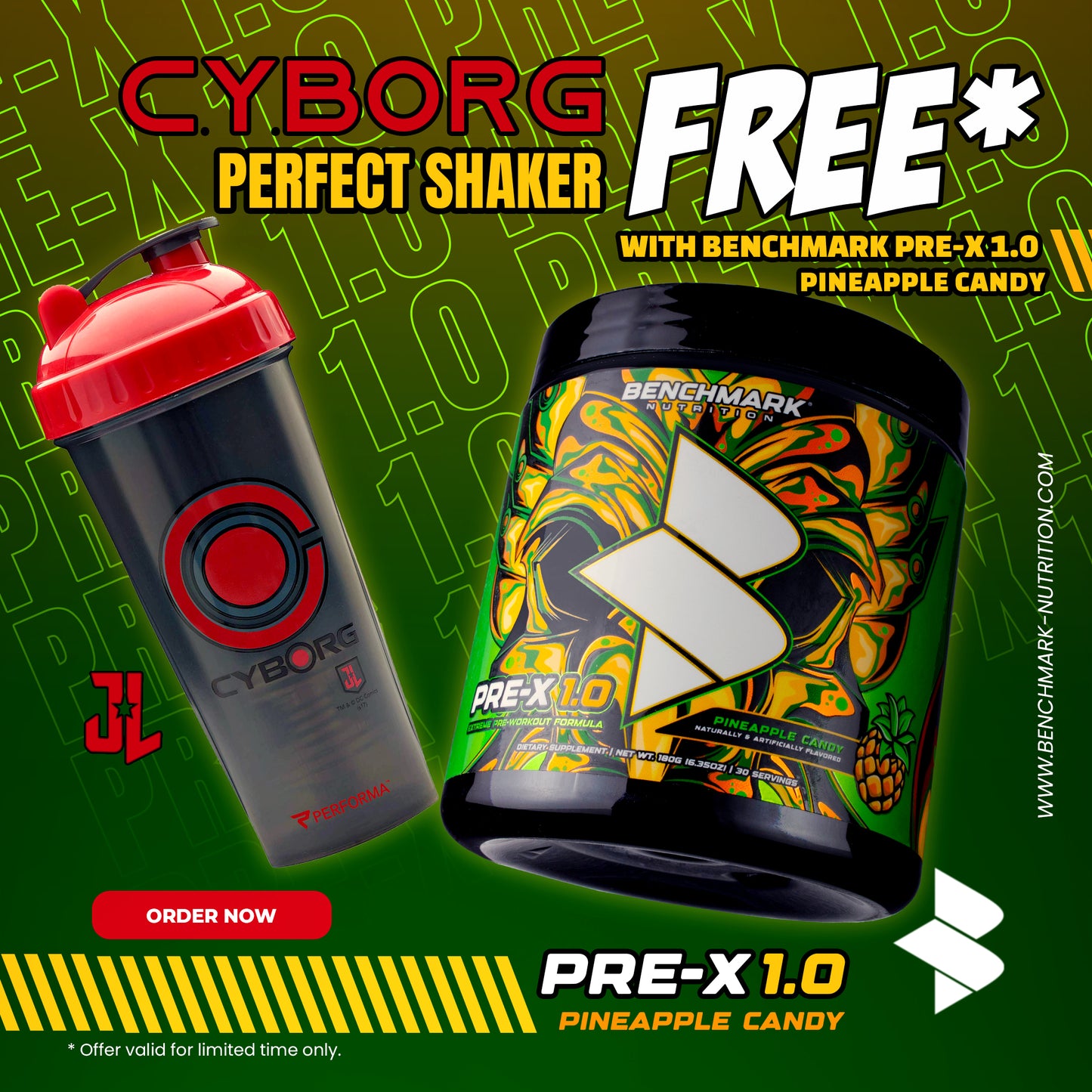 BENCHMARK PRE-X 1.0β’ Pineapple Candy + Perfect Shaker