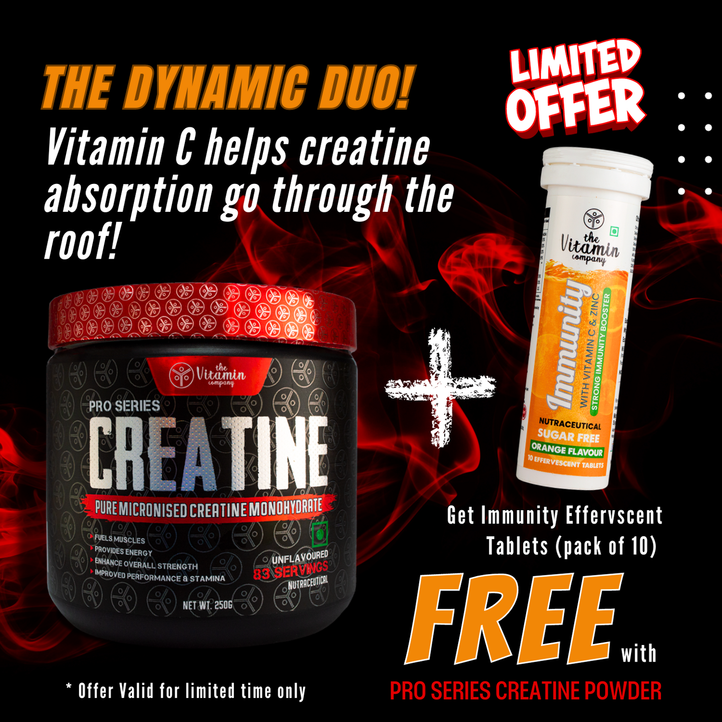 The Vitamin Company Pro Series Creatine Monohydrate with Immunity Effervescent