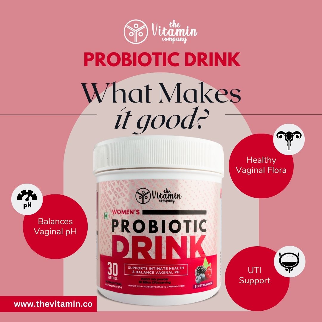 Women's Probiotic Drink for UTI Support, Balance Vaginal PH & Infection, Sugar Free Powder