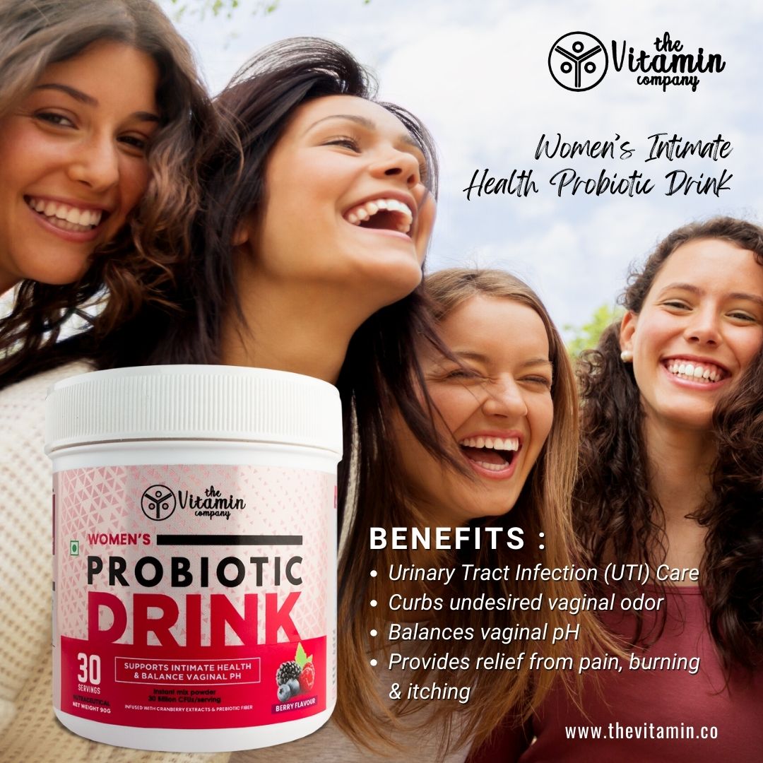 Women's Probiotic Drink for UTI Support, Balance Vaginal PH & Infection, Sugar Free Powder