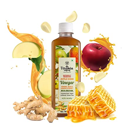 Apple Cider Vinegar - with Mother and (with Ginger Garlic Lemon & Honey) Natural Apple Cider Vinegar – Supports Digestion, Detox & Weight Management, Skin & Hair – Raw, Organic & Unfiltered