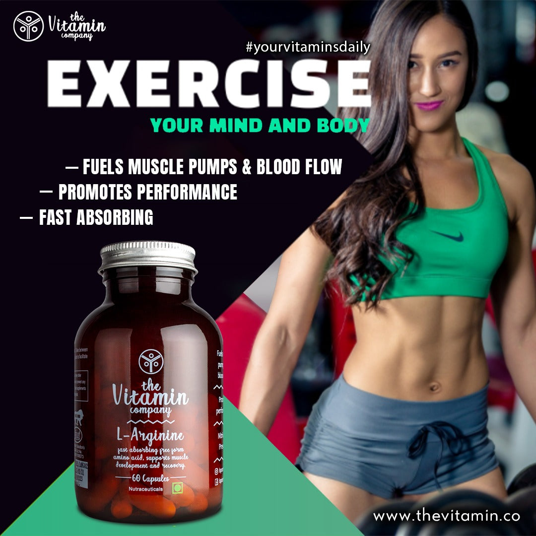 L-Arginine 1000 mg | Free Form Amino Acid for Muscle Recovery | Pre-Workout Supp