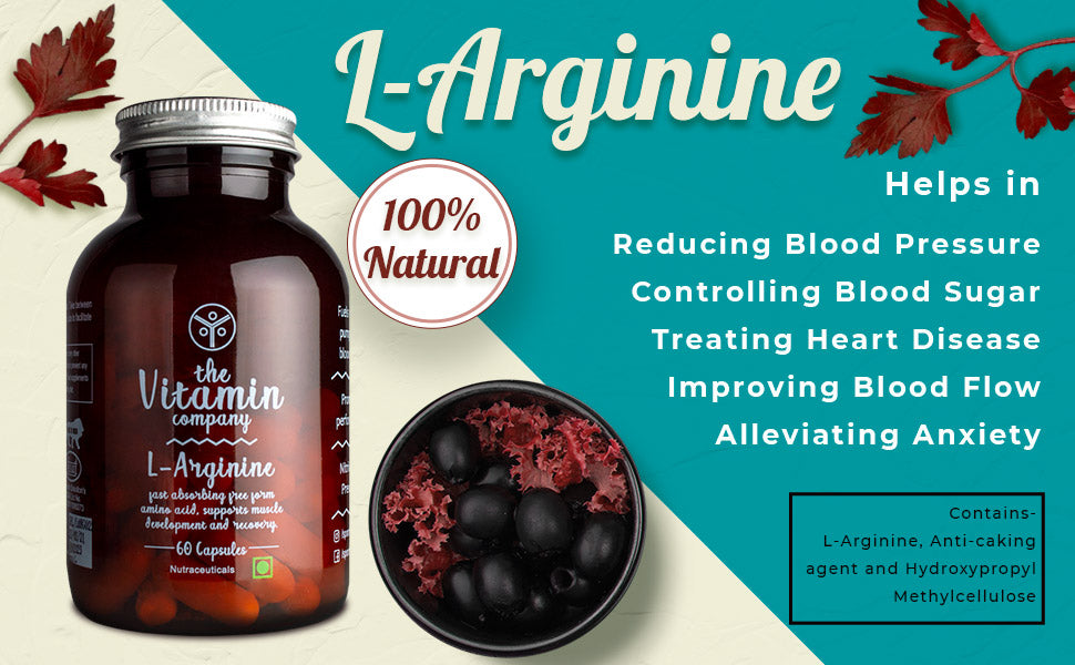 L-Arginine 1000 mg | Free Form Amino Acid for Muscle Recovery | Pre-Workout Supp