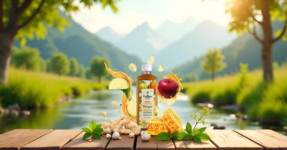 Apple Cider Vinegar 500 ml with Ginger Garlic Lemon & Honey | Unfiltered & Undiluted | Suitable for Weight Loss | Improved Immunity | Lowers Bad Cholesterol (With Mother)