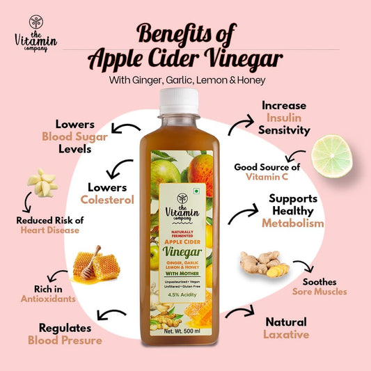 The Vitamin Company - Detox Apple Cider Vinegar Blend – 500ml | With Mother | Weight Loss & Immunity Support