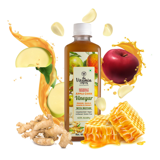 Apple Cider Vinegar (Ginger, Garlic, Lemon & Honey) - with Mother