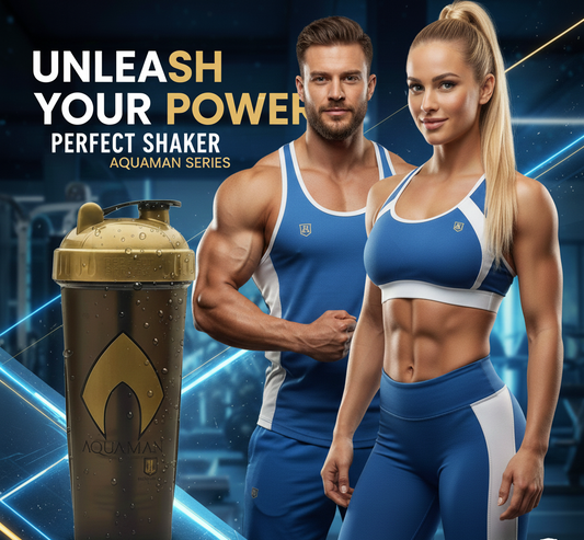 The Vitamin Company 800ml Aquaman Superhero Water Protein Shaker Gym & Sports Bottle