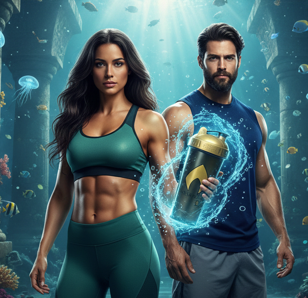 The Vitamin Company 800ml Aquaman Superhero Water Protein Shaker Gym & Sports Bottle