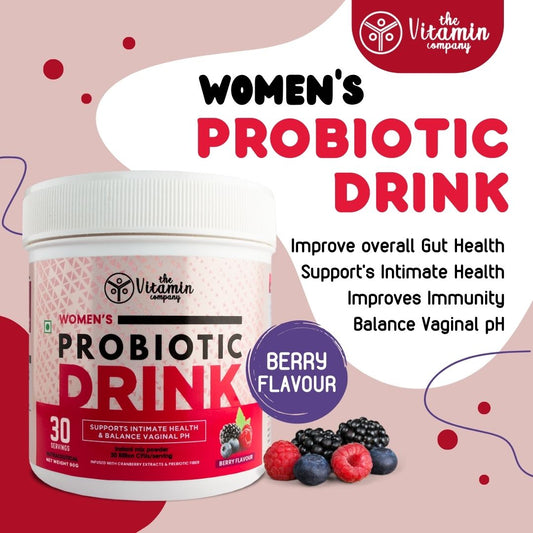 Women's Probiotic Drink for UTI Support, Balance Vaginal PH & Infection, Sugar Free Powder